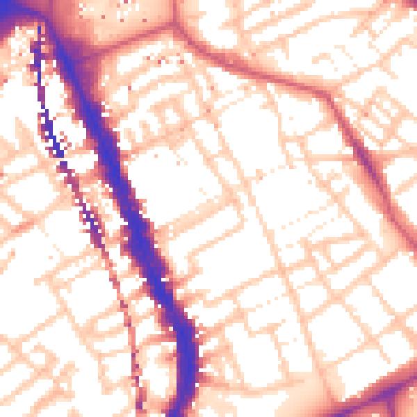 Daytime road noise heatmap for SE17 2HD
