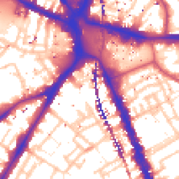 Daytime road noise heatmap for SE17 3AW