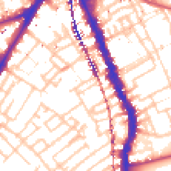 Daytime road noise heatmap for SE17 3DU