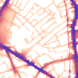 Daytime road noise heatmap for SE17 3JQ