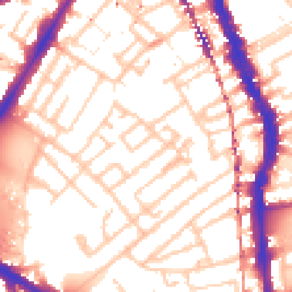 Daytime road noise heatmap for SE17 3QT