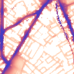Daytime road noise heatmap for SE17 3RY