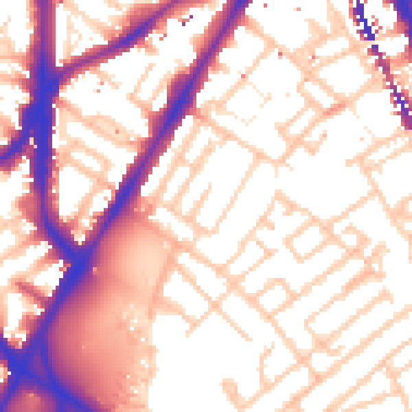 Daytime road noise heatmap for SE17 3TR