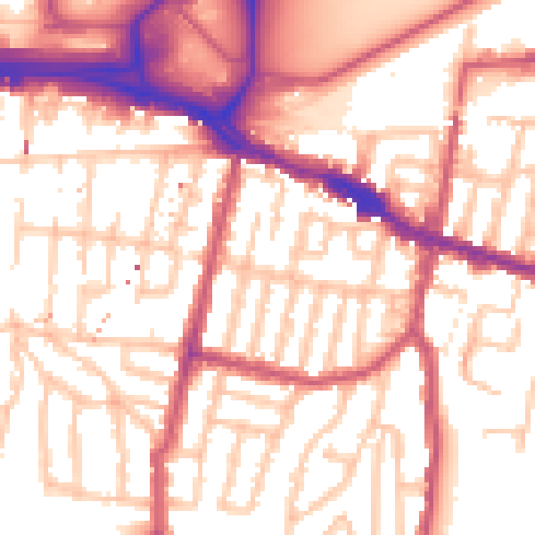 Daytime road noise heatmap for SE18 1AH