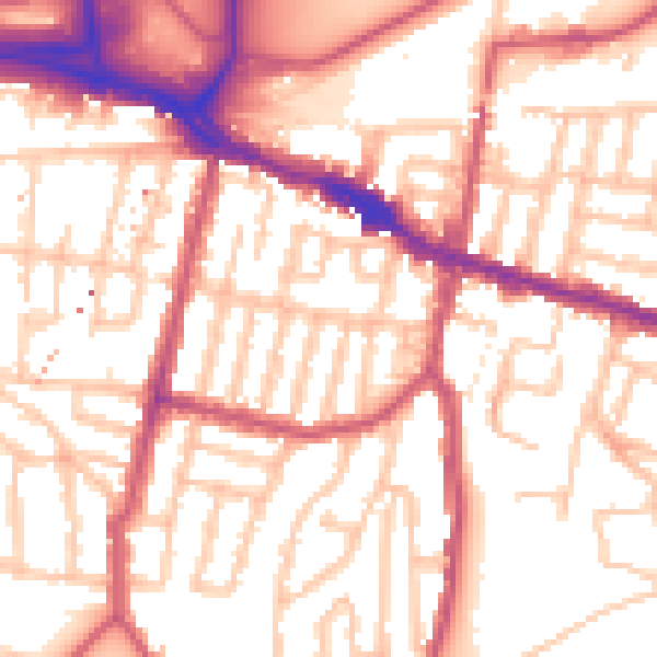 Daytime road noise heatmap for SE18 1AR