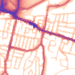 Daytime road noise heatmap for SE18 1AX