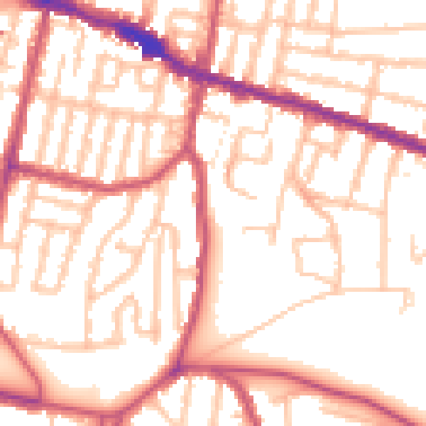 Daytime road noise heatmap for SE18 1AZ