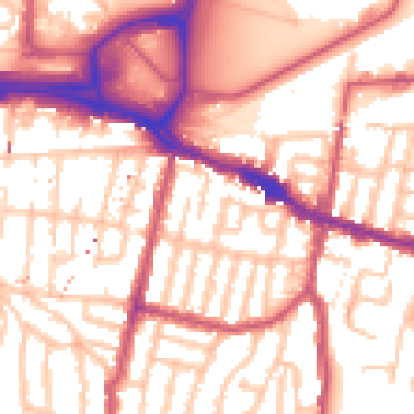 Daytime road noise heatmap for SE18 1BW