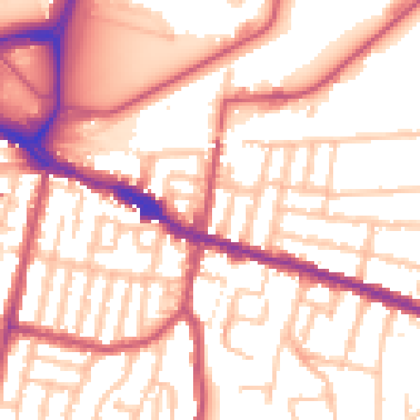 Daytime road noise heatmap for SE18 1DF