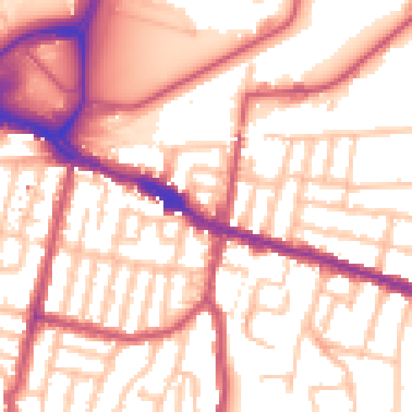 Daytime road noise heatmap for SE18 1DP