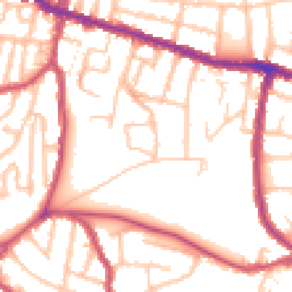 Daytime road noise heatmap for SE18 1PG