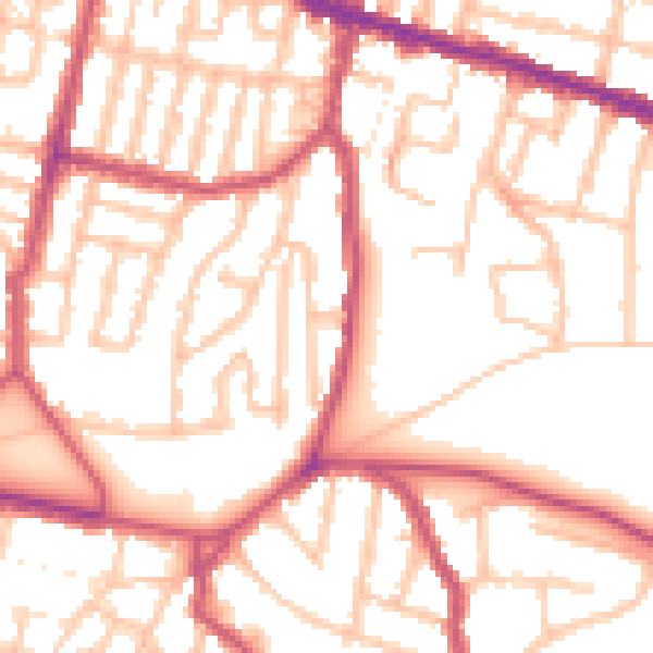 Daytime road noise heatmap for SE18 1PT