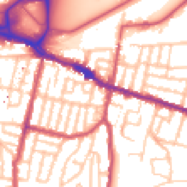 Daytime road noise heatmap for SE18 1RD