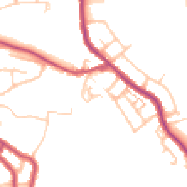 Daytime road noise heatmap for SE18 2BT