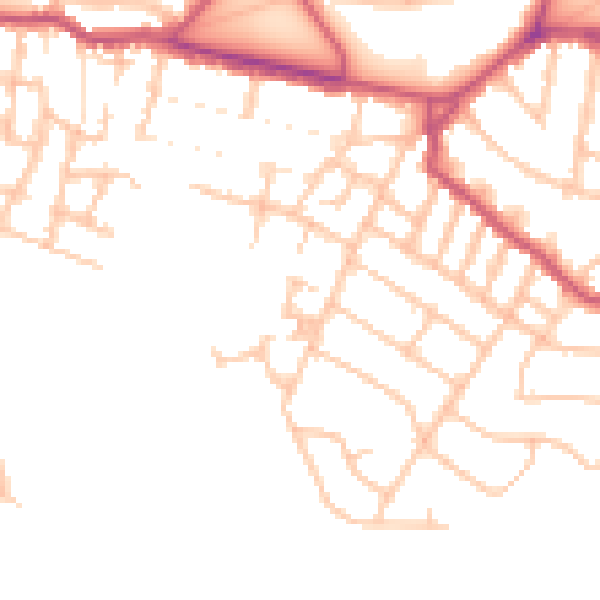 Daytime road noise heatmap for SE18 2PD