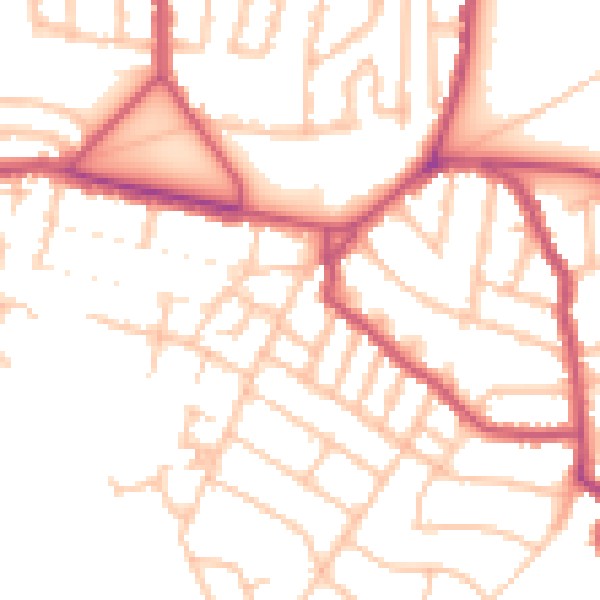 Daytime road noise heatmap for SE18 2RU