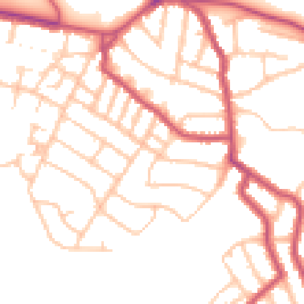Daytime road noise heatmap for SE18 2SJ