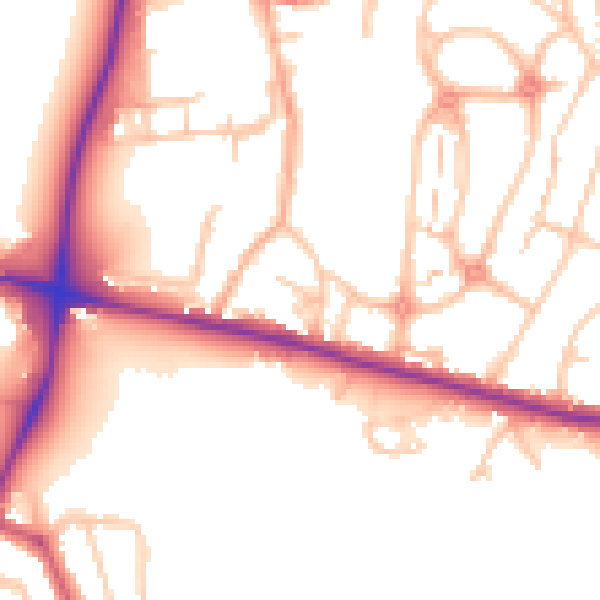 Daytime road noise heatmap for SE18 3SB