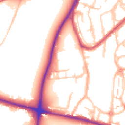 Daytime road noise heatmap for SE18 4AT
