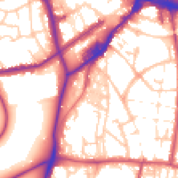 Daytime road noise heatmap for SE18 6AF