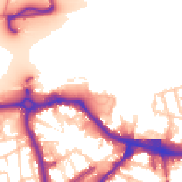 Daytime road noise heatmap for SE18 6EY