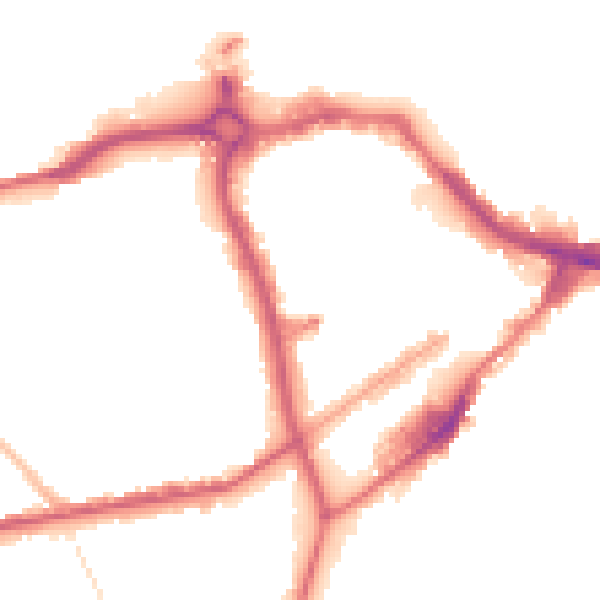 Night-time road noise heatmap for SE18 6JT