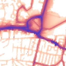 Daytime road noise heatmap for SE18 7DY