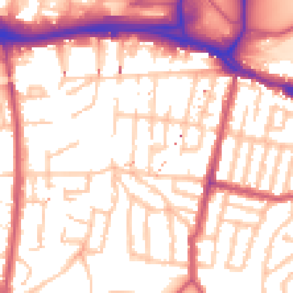 Daytime road noise heatmap for SE18 7LZ