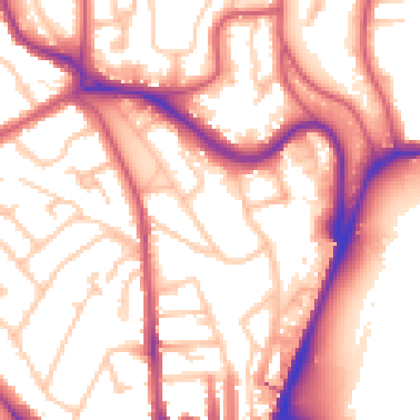 Daytime road noise heatmap for SE19 1HF