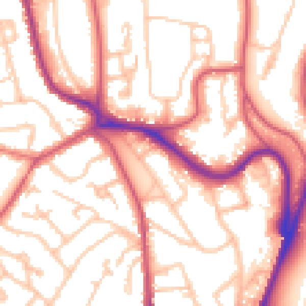Daytime road noise heatmap for SE19 1HP