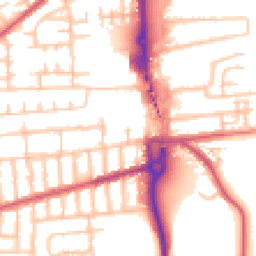 Daytime road noise heatmap for SE2 9DX