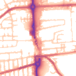 Daytime road noise heatmap for SE2 9SW