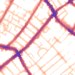 Daytime road noise heatmap for SE20 7AY