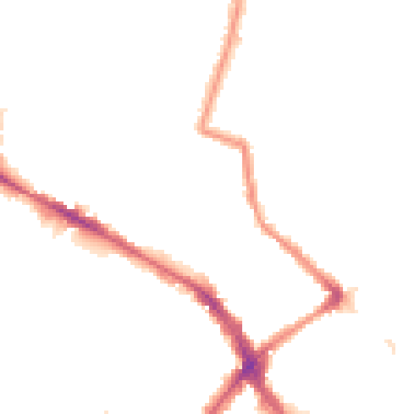 Night-time road noise heatmap for SE20 7EA