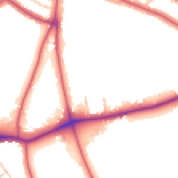 Daytime road noise heatmap for SE21 7BB