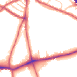 Daytime road noise heatmap for SE21 7BD