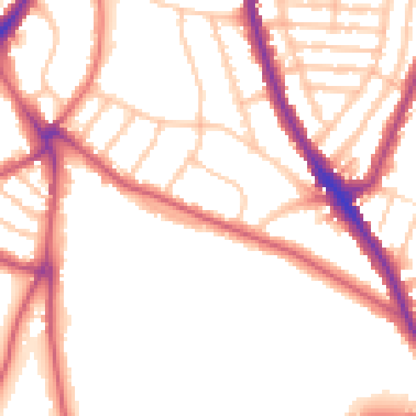 Daytime road noise heatmap for SE21 7EF