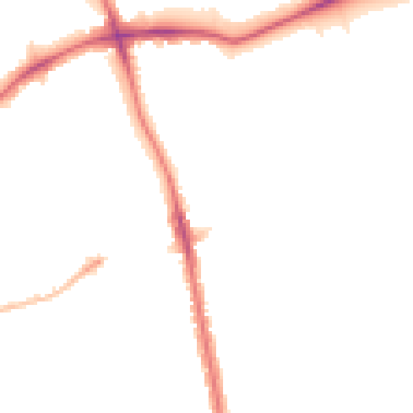 Night-time road noise heatmap for SE21 8EU