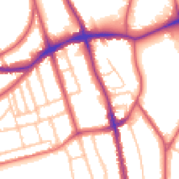 Daytime road noise heatmap for SE21 8GA