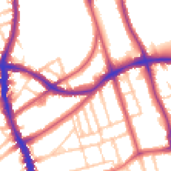 Daytime road noise heatmap for SE21 8JL