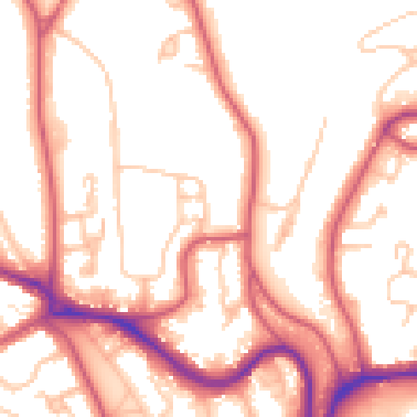 Daytime road noise heatmap for SE21 8QS