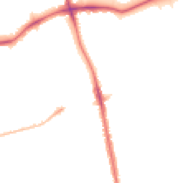 Night-time road noise heatmap for SE21 8SZ