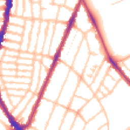 Daytime road noise heatmap for SE22 0AN
