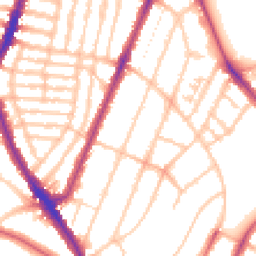 Daytime road noise heatmap for SE22 0BA