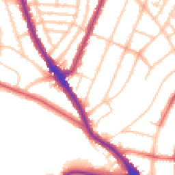 Daytime road noise heatmap for SE22 0BQ