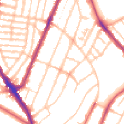 Daytime road noise heatmap for SE22 0DH