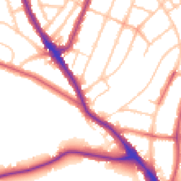 Daytime road noise heatmap for SE22 0DR