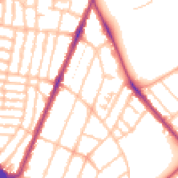 Daytime road noise heatmap for SE22 0EA