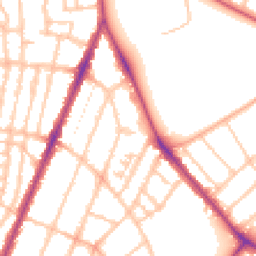 Daytime road noise heatmap for SE22 0LN