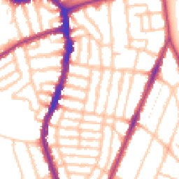 Daytime road noise heatmap for SE22 9HQ